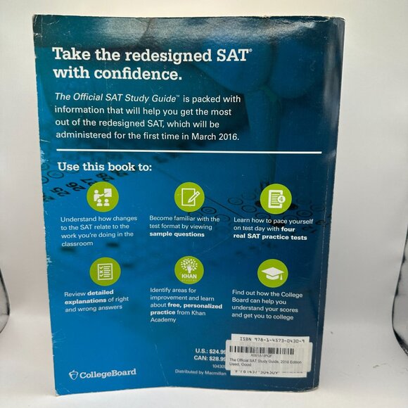 Official SAT Study Guide (2016 Edition) (Paperback) College Board - Picture 3 of 4